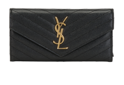 Saint Laurent Cassandre Wallet, Leather, Black, MII, 2*